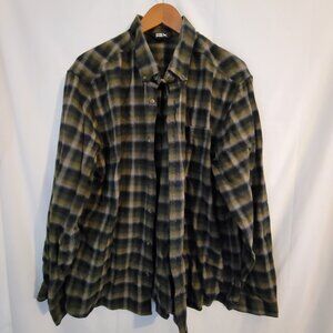 Men's Eddie Bauer Flannel Long Sleeve Button Down Shirt Plaid 2XL